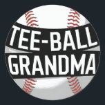 Tee-Ball Grandma Teeball Grandmother Classic Round Sticker<br><div class="desc">A cool tee-ball Grandma design t-ball Matching Family for any grandmother who enjoys watching her grandchildren play tee-ball,  for christmas,  mother´s day or birthday,  or other occasions.</div>