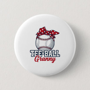 Tee Ball Granny Baseball Bow Vintage Shirt_1 6 Cm Round Badge