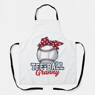 Tee Ball Granny Baseball Bow Vintage Shirt_1 Apron