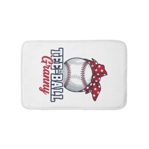 Tee Ball Granny Baseball Bow Vintage Shirt_1 Bath Mat