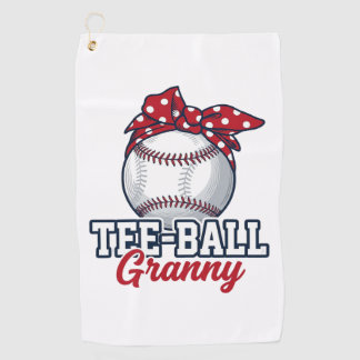 Tee Ball Granny Baseball Bow Vintage Shirt_1 Golf Towel