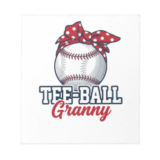 Tee Ball Granny Baseball Bow Vintage Shirt_1 Notepad