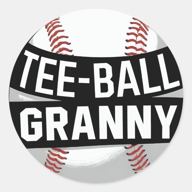 Tee-Ball Granny Teeball Grandma Classic Round Sticker (Front)