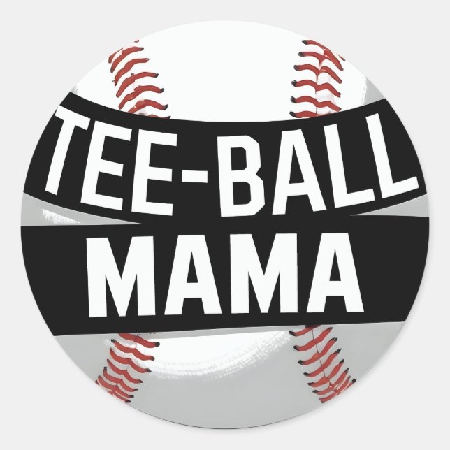 Tee-Ball Mama Funny Teeball Mum Classic Round Sticker (Front)