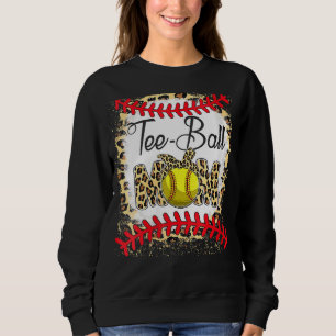 Tee Ball Mum Softball Leopard Bleached Mother's Da