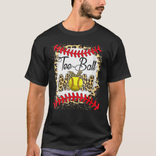 Tee Ball Mum Softball Leopard Bleached Mother's Da