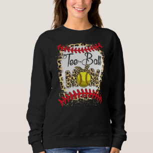 Tee Ball Mum Softball Leopard Bleached Mother's Da