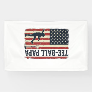 Tee Ball Papa American Flag Vintage Shirt Design_1 Banner