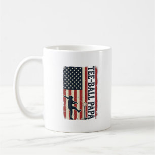 Tee Ball Papa American Flag Vintage Shirt Design_1 Coffee Mug
