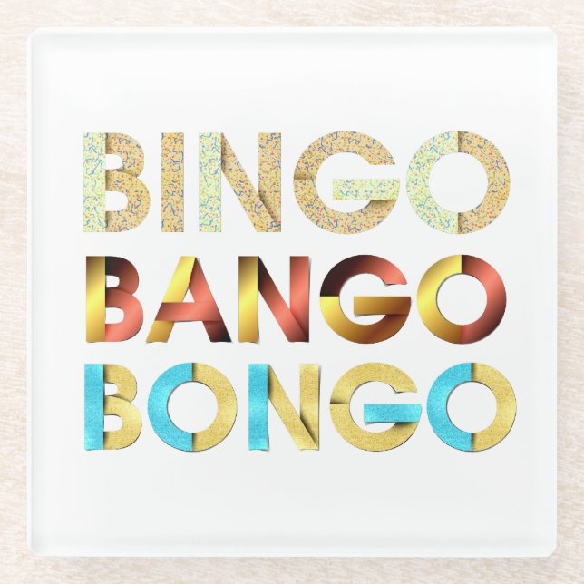 TEE Bingo Bango Bongo Glass Coaster (Front)
