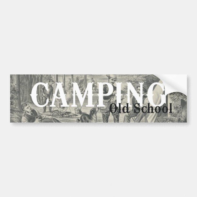 TEE Camping Old School Bumper Sticker (Front)
