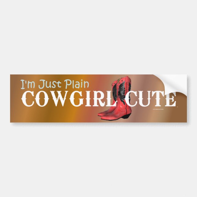 TEE Cowgirl Cute Bumper Sticker (Front)