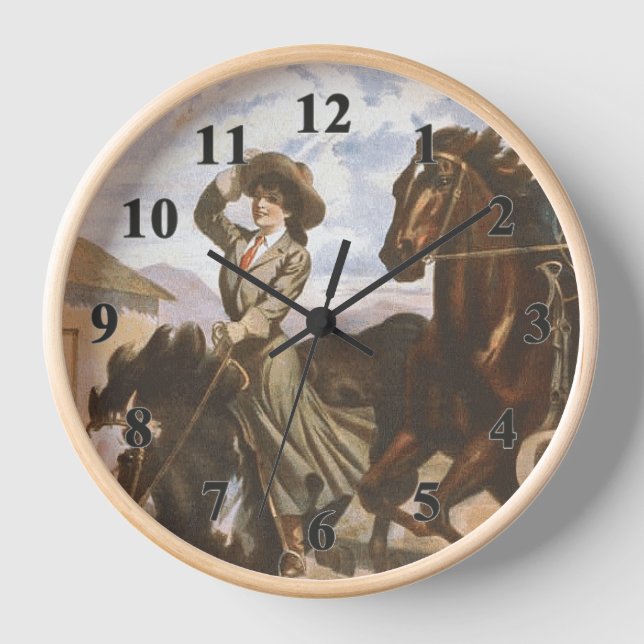 TEE Cowgirl Old School Clock (Front)