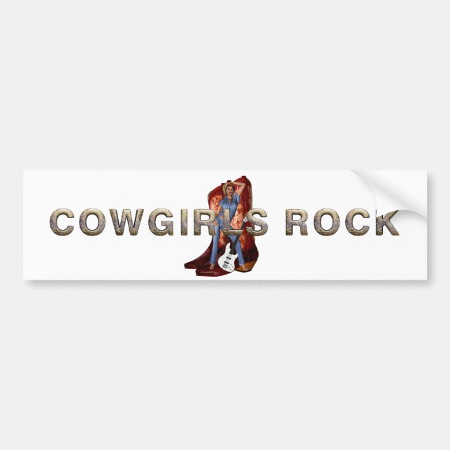 TEE Cowgirls Rock Bumper Sticker (Front)