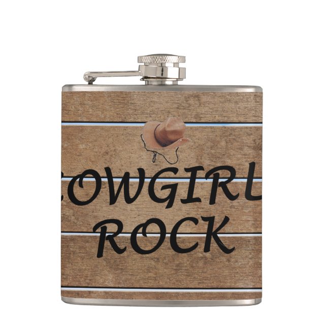 TEE Cowgirls Rock Hip Flask (Front)