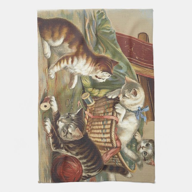 TEE Curious Cat Tea Towel (Vertical)