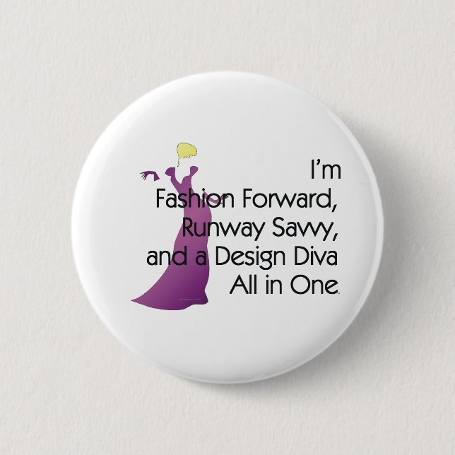 TEE Fashion Diva 6 Cm Round Badge (Front)