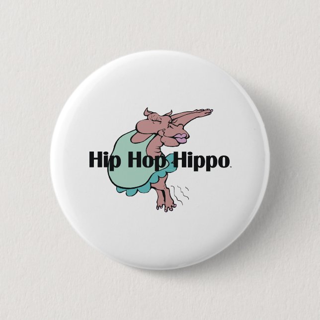 TEE Hip Hip Hippo 6 Cm Round Badge (Front)