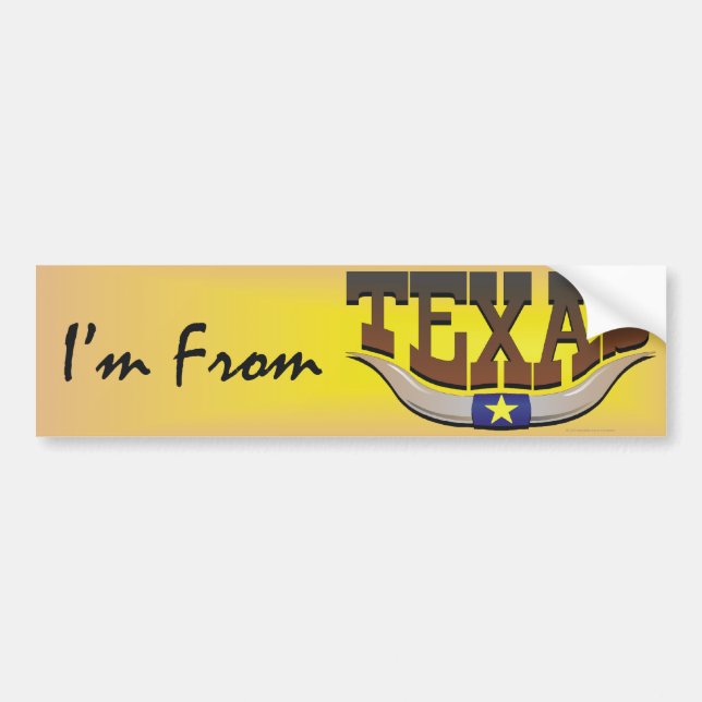 TEE I'm From Texas Bumper Sticker (Front)