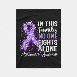 Tee In This Family No One Fights Heimer Alone Fleece Blanket