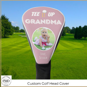 Tee It Up Grandma Custom Photo Pink Golf Head Cover