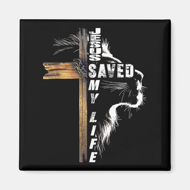 Tee Jesus Christ Saved Life Gift Magnet (Front)