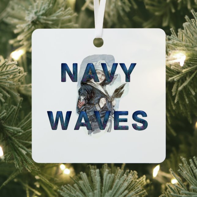 TEE Navy Waves Metal Ornament (Insitu)