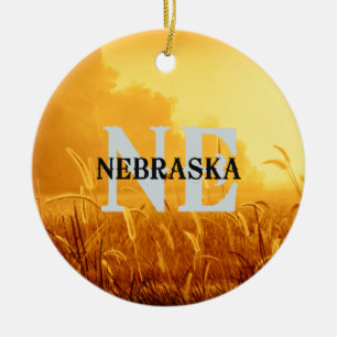 TEE Nebraska Ceramic Ornament