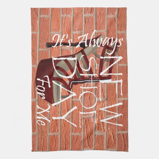 TEE New Shoe Day Tea Towel (Vertical)