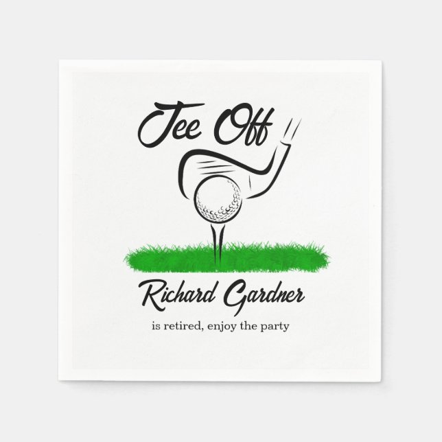 Tee Off for an UnForeGettable Retirement Party Napkin (Front)