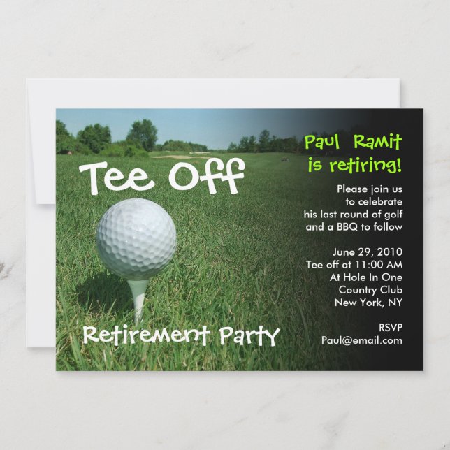 Tee Off Golf Retirement Party Invitation (Front)