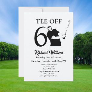 Tee Off Start of A New Era Men's 60th Birthday  In Invitation