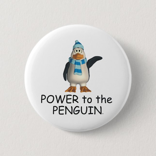 TEE Power to the Penguin 6 Cm Round Badge (Front)