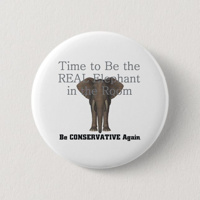TEE Real Elephant 6 Cm Round Badge (Front)