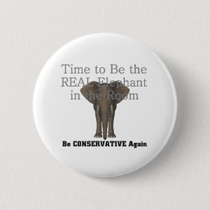 TEE Real Elephant 6 Cm Round Badge
