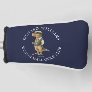 Tee-Rex Dinosaur Golfer Name And Club Navy Blue Golf Head Cover