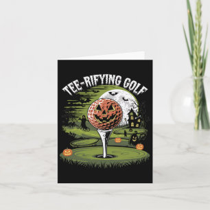 Tee-rifying Golf Halloween Golf Spooky Night  Card