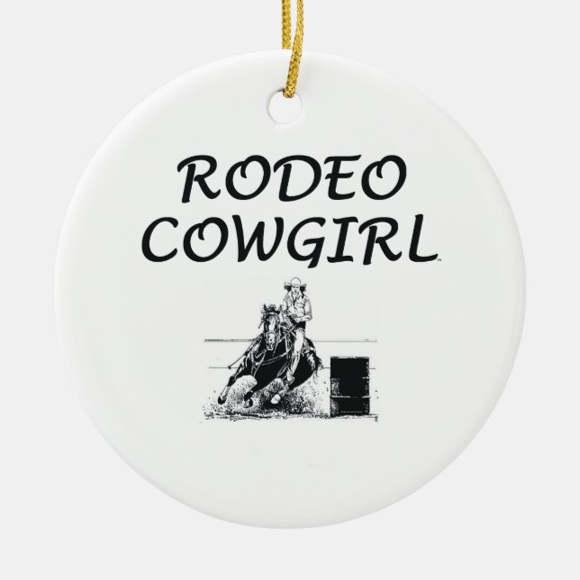 TEE Rodeo Cowgirl Ceramic Ornament (Front)