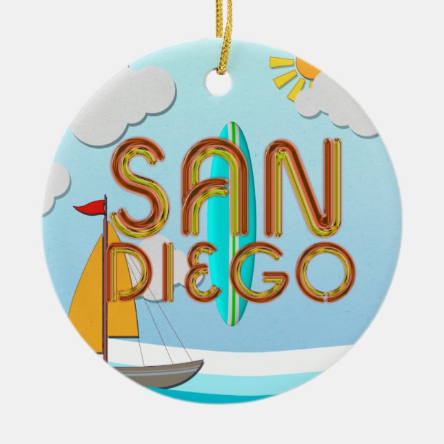 TEE San Diego Ceramic Tree Decoration (Front)