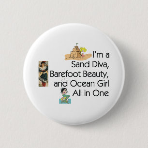 TEE Sand Diva 6 Cm Round Badge