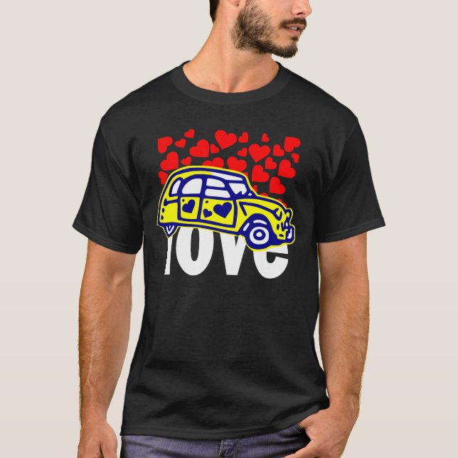 tee-shirt 2CV heart T-Shirt (Front)