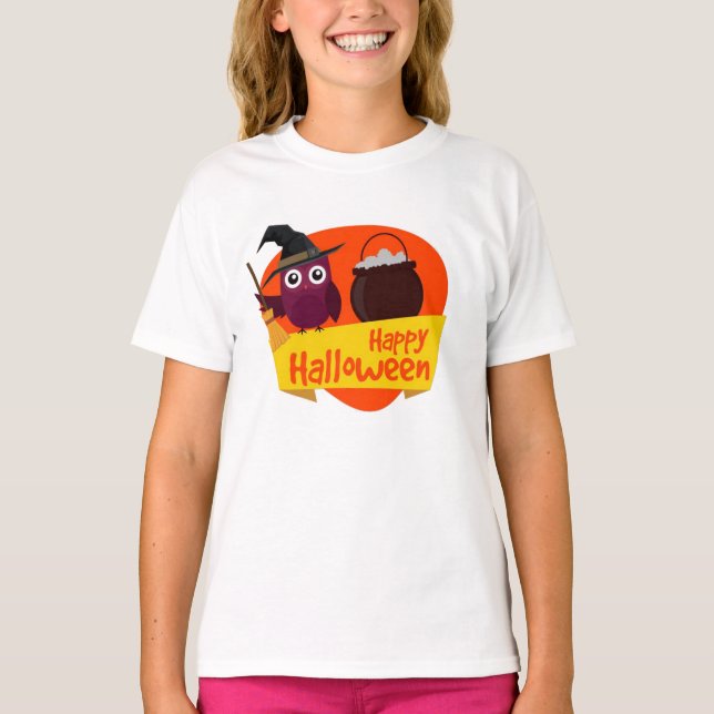 Tee Shirt Basic A Manches Longue Fille Halloween (Front)