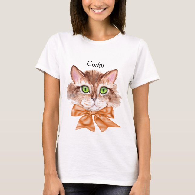 Tee Shirt for Woman with Cat Face (Front)