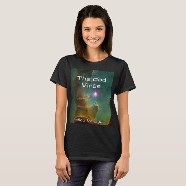 Tee shirt promoting The God Virus (Front Full)