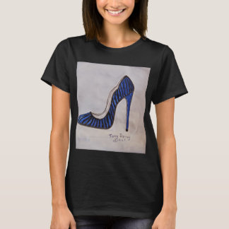 Tee shirt  sexy blue high heel shoe ladies
