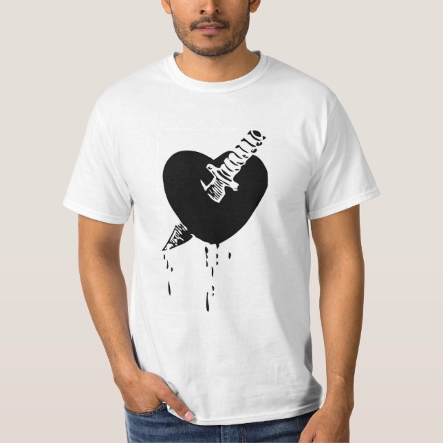 Tee shirt with Knife through the heart design (Front)