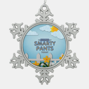 TEE Smarty Pants Snowflake Pewter Christmas Ornament