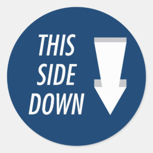 TEE This Side Down Classic Round Sticker