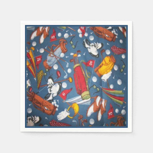 Tee Time Golf Pattern Napkins (Front)