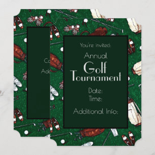 Tee Time Golf Tournament Green Invitation
